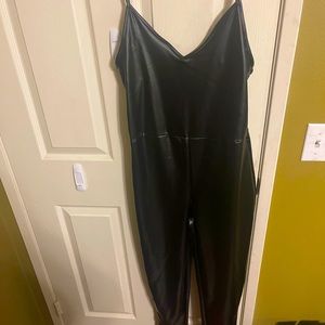 Barely Worn Faux Leather Jumpsuit